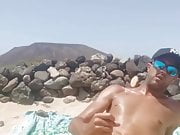 Handjob at nude beach in Canarias