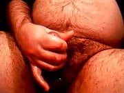 Basic, short, old hairy male ejeculation clip