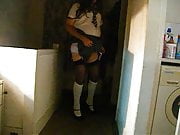Stacey the sissy school girl masterbates with magic wand 