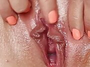 close up masturbating creamy pussy