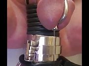 Highlights of 3.5 hour estim session in chastity 