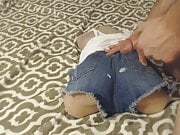 Cumming on doll's jeans