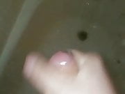 Latino cums in shower