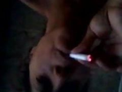 hot carbian ebony milf Awilda smoking cigarette