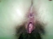 Wife play with her hairy wet pussy