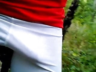 Hard-On In White Spandex While Out Cycling