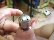 Wanking with hollow plug 001