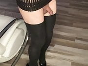 Sissy Crossdresser  wearing tight dress and heels