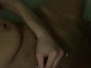 Naked woman in bathtub, selfie