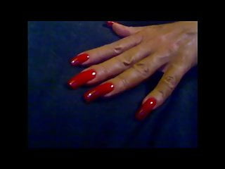 Sexy Elegant Hands With Super Sexy Long Red Nails Fingernail
