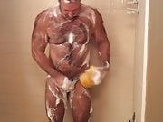 Soapy shower in jock