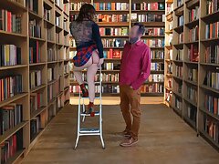 I unexpectedly give the chemistry teacher a blowjob in the library