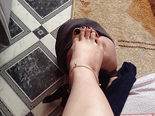 Slave Wife Humiliated, Foot Mistress, Blue Lingerie, Kiss