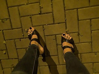 i tempt in public with my feet in high wedges