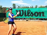 Natalie Barbir teaches her student not only tennis