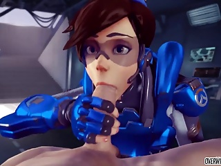 Hot Ass Tracer From Overwatch Gets Doggystyle And Blowjob