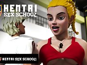 HENTAI SEX UNIVERSITY - Hentai Student Eats Out His Teacher's Perfect Pussy Until She Orgasms!