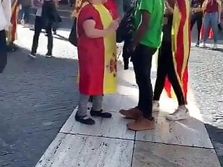 Fascist and racist aggression today, Barcelona.