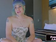 Alt femboy beauty toys her ass and jerks off