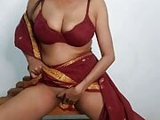 Indian maid Masturbation with Saree juicy pussy with Big Bob