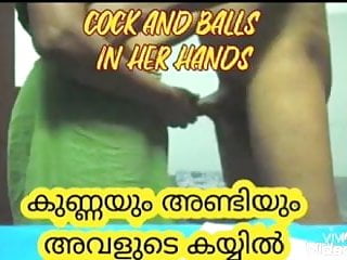 COCK AND BALLS IN HER HANDS