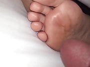 Cum on my girlfriends feet part 1
