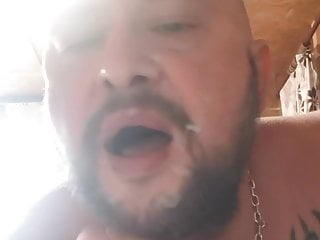Russian Bald Bear Cums On His Face