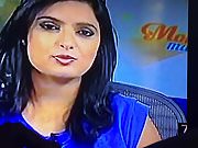 Cum tribute to hot news anchor