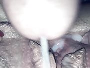 Cum inside my hole. Jerkoff creampie closeup.