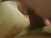 Young man masturbating his tiny uncut dick