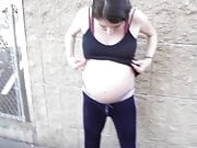 pregnant street-She doesn't care who's watching